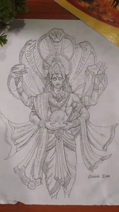 Lord Vishnu pencil sketch All God Drawing, Gods Sketches, Sketches God, Lord Vishnu Drawing Easy, Lord Sketch, God Pencil Drawing, Vishnu Art, Vishnu Ji Drawing, Narayan Drawing