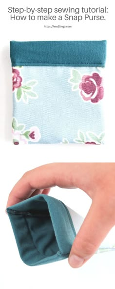 the instructions for how to sew a small purse