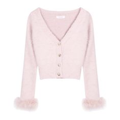 Feminine Soft Knit Winter Sweater, Feminine Soft Knit Long Sleeve Sweater, Feminine Long Sleeve Soft Knit Sweater, Feminine Soft Knit Sweater For Winter, Feminine Soft Knit Sweater For Fall, Pink Mohair Long Sleeve Outerwear, Trendy Long Sleeve Mohair Sweater, Chic Mohair Winter Sweater, Trendy Long Sleeve Mohair Cardigan