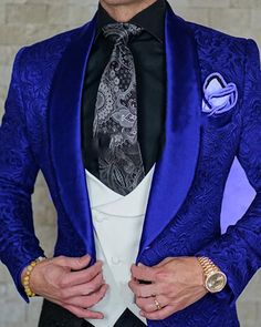 Royal Blue Shawl Lapel Pattern Wedding Suits Groomsmen Tuxedo SP451(jacket vest pants) Suit Prom, Groomsmen Tuxedos, Wedding Suits Groomsmen, Groom Tuxedo, Slim Fit Tuxedo, Straight Clothes, Suits Clothing, Groomsmen Suits, Prom Suits