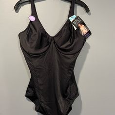 Bali Passion For Comfort Firm-Control Minimizer Body Shaper, 40c. Fitted Black Underwire Camisole, Fitted Black Camisole For Daywear, Black Fitted Camisole For Daywear, Black Underwire Camisole With Lined Body, Lined Body Shapewear For Daywear, Bali Bras, Black Hook, Minimiser Bra, Nude Bra