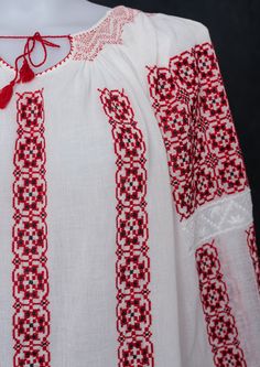 Romanian Village, Romanian Blouse, Embroidered Blouses, Unique Blouse, Handmade Embroidery, International Fashion, Tunic Blouse, Embroidered Blouse, Hand Embroidered