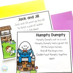 two children's books about humpty dumpty and jack and jill