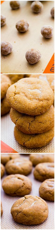 cookies are stacked on top of each other and ready to be baked in the oven