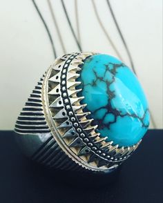 Turquoise Stone Ring, Indian Jewelry Earrings, Art Jewelry Design, Art Jewelry, Men's Accessories, Stone Ring, Turquoise Stone, Indian Jewelry, Stone Rings