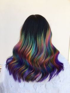 Prism Hair Color, Prism Hair, Dark Rainbow, Rainbow Hair Color, Creative Hair Color, Hair Artist, Hair Color Pastel, Peinados Fáciles Para Cabello Corto