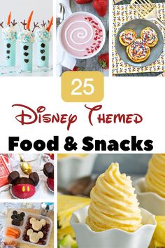 Get inspired with Disney themed food snacks! Cook up something sweet with these Disney inspired treats that will have you feeling magical. Disney Party Foods, Disneyland Desserts, Disney Dessert Recipes, Disney Movie Night Food, Treats And Sweets, Disney Themed Food, Disney Movie Night Dinner, Theme Snack, Disney Dishes