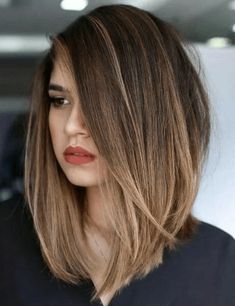 asymmetric lob haircut. light brown hair with blonde balayage. best haircuts for thin hair. medium hairstyles. Asymmetrical Haircut, Long Bob Haircuts, Lob Hairstyle, Lob Haircut, Long Bob Hairstyles, Medium Length Hair Cuts, Short Hair Cuts For Women, Layered Haircuts