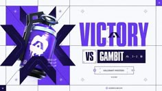 a purple and black advertisement for a gambit drink