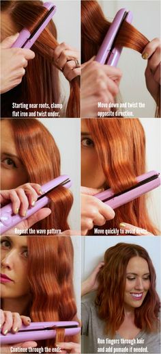 Waves Tutorial, Different Curls, Flat Iron Hair Styles, Penteado Cabelo Curto, Flat Iron, Hair Waves, Trendy Hairstyles, How To Make Your, Diy Hairstyles