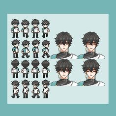 an image of some pixel art with different avatars and haircuts on them