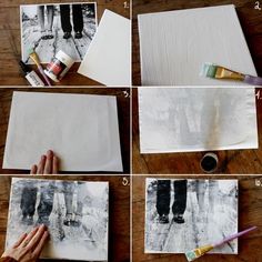 the process to make an art project with photos