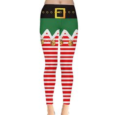 Size: XL Everyday Leggings, Christmas Leggings, Women's Leggings, Elf, Cool Designs, Tights, Stripes, Leggings, Christmas