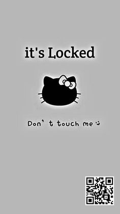 an image of a cat with the text it's locked don't touch me