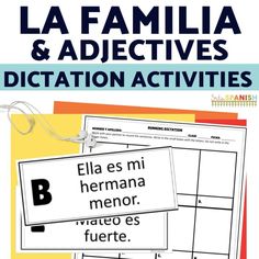 the spanish version of la familia and adjecties diction activities