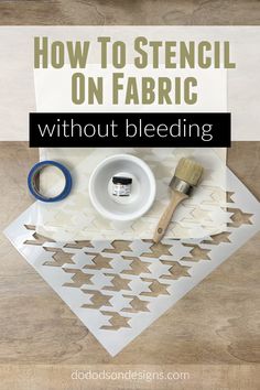 How To Stencil Fabric Stencilling On Fabric, Stencil On Fabric Diy, Stencil Fabric Painting, Stencil Designs Fabrics, Stencil Clothes, Fabric Stencil Painting