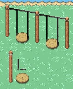 an image of a game that is being played on the nintendo wii, with wooden posts and logs