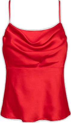 Elegant Red Spaghetti Strap Top, Cowl Neck Cami, Tops And Blouses, Everyday Chic, Red Satin, Formal Event, Valencia, Cowl Neck, Ready To Wear