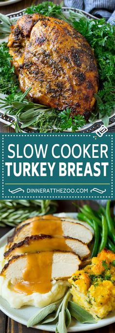 slow cooker turkey breast with gravy on the side