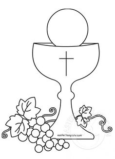 the chalicer and grapes are ready to be used as an easter coloring page