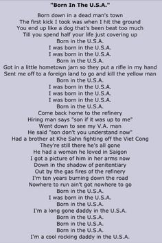 the song for born in the usa