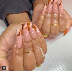 Cabo Inspired Nails, Nail Inspo Coffin Winter, Fall Autumn Nails, Fall Nail Inspo, Acrylic Nails Coffin Pink