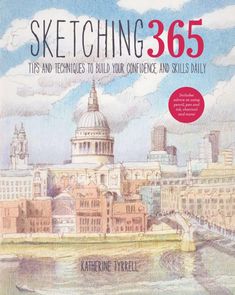 the book cover for sketching 3655, which features an image of a city