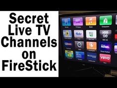 a television with the words secret live tv channels on firestick