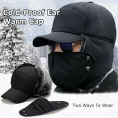 Unisex Outdoor Cycling Cold-Proof Ear Warm Cap Thickened Warmer Winter Ear Hat Features: 1. Two ways to wear: You can button the earflaps down to warm ears, face, and chin, or can also roll it up. It will stay warm all the time, great for outdoor activities and daily warmer 2. This winter hat plush lining is really soft, has better heat retention, enjoy the maximum warmth 3. The winter hat is made of soft windproof/weatherproof shells and warm plush lining hat and removable face cover. 4. The wa Wool Leggings, Winter Face, Ear Cap, Buy Leggings, Beanie Style, Trapper Hats, Outdoor Cycling, Ear Protection, Touch Screen Gloves