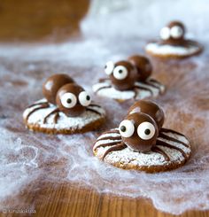 some cookies with googly eyes on them