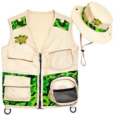 PRICES MAY VARY. 100% Polyester Imported 🦒 Let the Outdoor Adventure begin. This cute fun Kit will excite the Little Explorer in every child. Let your child's imagination run wild with this Park Ranger, Archeologist, Hunter, Adventurer, Costume and Dress Up. Encourages love of nature and wildlife. 🐅 VEST - Features durable washable fabric. Fun vibrant Jungle Print, pockets and D-rings for storing and carrying all essential items. Great for Hunting, Bird Watching, Fishing, Safari, Hiking, Campi Adventurer Costume, Toddler Fancy Dress, Camping Hat, Safari Outfit, Safari Kids, Cargo Vest, Costume Set, Safari Print, Kids Adventure