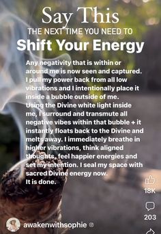 Spells For Energy And Motivation, Energy Healing Quotes, Smudging Prayer, Cleansing Energy, Healing Affirmations, Energy Healing Spirituality, Awakening Quotes, Spiritual Cleansing