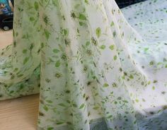 1yard X 1.4meter Mulberry Silk Chiffon Gauze Fabric Baby Green Floral Elegant | eBay Baby Green, Silk Chiffon Fabric, Gauze Fabric, Natural Silk, Soft Natural, Silk Chiffon, Chiffon Fabric, Mulberry Silk, Chiffon