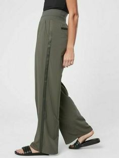 Super cute-there is a small mark on inside tag as is an overstock item. Olive Pants, Work And Travel, Comfortable Pants, Travel Pants, Lightweight Pants, Wide Leg Linen Pants, Wide Leg Pant, Athleta Pants, Work Pants