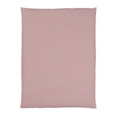 a red and white checkered pillow on a white background