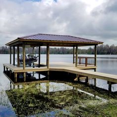 a dock on the edge of a body of water