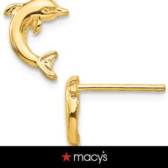 in stock Macy's Gold Drop Earrings, Macy's 14k Gold Earrings, Gold Earrings From Macy's As Gift, Gold Earrings From Macy's, Pierced Gold Earrings From Macy's, Macy's Gold Pierced Earrings, Macy's Yellow Gold Earrings, Macy's Fine Jewelry Earrings With Polished Finish, Macy's Gold Sterling Silver Earrings