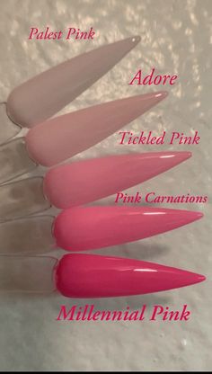 The perfect Pink Gradient collection all in one place! Solid pink from light to dark. Looks great matte  or with a top coat. No other discounts allowed.  All dips are measured by weight not volume. Pink Light To Dark Nails, Dark Pink To Light Pink Nails, Light Pink Dark Pink Nails, Light Pink Powder Nails, Shades Of Pink For Nails, Light Pink To Dark Pink Nails, Modern Pink Nails, Pink Acrylic Nails Coffin Medium, Plush Pink Nails