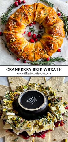 cranberry brie wreath is an easy holiday appetizer