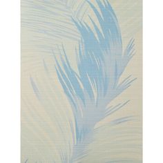 a blue and white wallpaper with some feathers on it's back side,