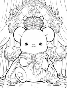 a teddy bear sitting on top of a throne