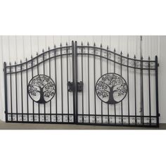 Greatbear Dual Swing Wrought Iron Gate for Driveway Gate For Driveway, Add Curb Appeal, Outdoor Fencing, Metal Gate, Driveway Entrance, Wrought Iron Gate, Pressure Treated Wood, Wrought Iron Gates, Deer Design