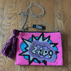 Beaded. Nwt Trendy Purple Pouch Clutch, Trendy Handmade Purple Bag, Handmade Trendy Purple Bag, Trendy Purple Clutch Shoulder Bag, Handmade Purple Clutch Shoulder Bag, Trendy Purple Clutch Bag, Trendy Purple Clutch For Daily Use, Purple Clutch Bag For Shopping, Purple Clutch Shoulder Bag For Travel