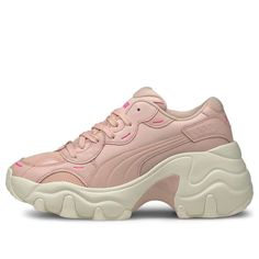 Puma Womens WMNS Pulsar Wedge Tonal 'Peachskin' Peachskin/Whisper White Marathon Running Shoes/Sneakers Spring Streetwear Platform Sneakers With Wedge Heel, Pink Synthetic Platform Sneakers For Streetwear, Trendy Pink Synthetic Platform Sneakers, Trendy Pink Platform Wedge Sneakers, Spring Wedge Sneakers With Cushioned Footbed, Leather Wedge Sneakers For Spring, Pink Platform Sneakers With Synthetic Material, Pink Platform Synthetic Wedge Sneakers, Pink Synthetic Platform Wedge Sneakers