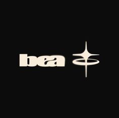 the word ba is written in white on a black background with an inverted design and a star