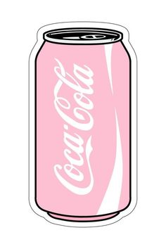 a pink soda can with the word coca - cola on it's front side