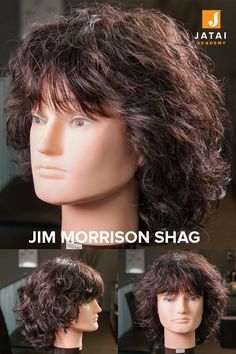 In this video, Russell Mayes tackles the Jim Morrison of The Doors shag haircut. He uses the Feather Styling Razor with the R-Type Blade to give movement and slight texture to the ends of the cut. The shape is the most iconic shape of the late 60’s and 70’s but easily modified to modern styles and works well on all textures of hair. It’s not a mullet and it’s not a bowl cut but somewhere in between! Shag Men, 70s Hair Men, 70s Hair Styles, 70s Haircuts, Curly Hair Advice, S Haircut, Curly Shag Haircut, Male Haircuts Curly, Bowl Haircuts