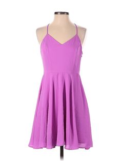 Express Cocktail Dress Size: 4 Purple Dresses - used. 100% POLYESTER, A-Line, Halter, Solid, Short, Sleeveless | Express Cocktail Dress - A-Line: Purple Solid Dresses - Used - Size 4 Purple Cocktail Dress, Pink Cocktail, Pink Cocktail Dress, Purple Dresses, Short Sleeve Maxi Dresses, Pink Solid, Pink Dresses, Dress 16, Express Dresses