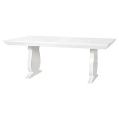 a white table with two legs on the top and one leg extended to the side