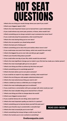 Hot Seat Questions, Deep Conversation Starters, Deep Questions to ask Friends Here is an ultimate list of deep and fun questions to get to know someone. Get To Know Me Questions Instagram, Spicy Convo Starters, Random Questions To Get To Know Someone, Questions To Ask Sister, How To Ask Good Questions, Spicy Questions To Ask Your Best Friend, Questions To Ask Him To Get To Know Him, Question To Ask Friends, Hot Seat Questions For Friends